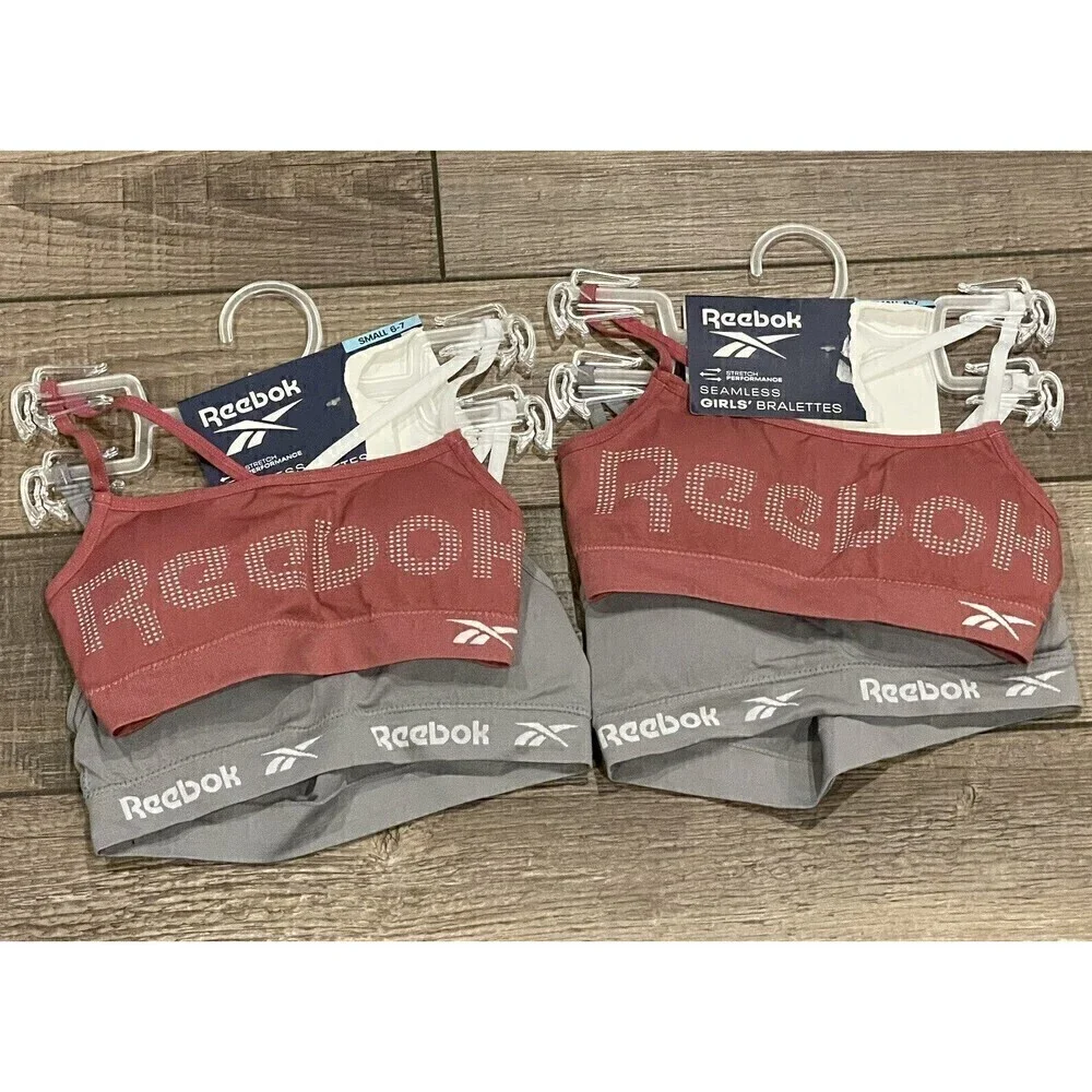 Reebok Girls 2pk Seamless Bralettes Size Small 24.5